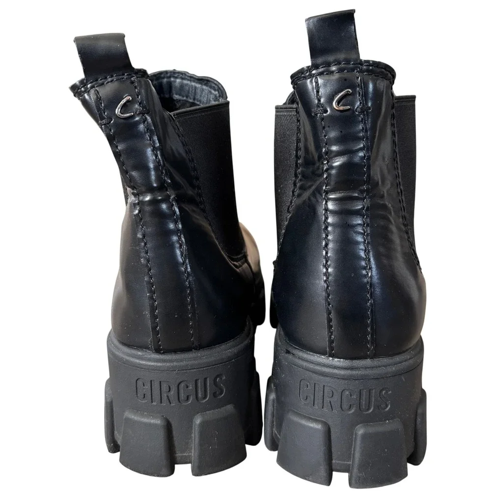Circus by Sam Edelman Lug Sole Platform Chelsea Boots Sz 11 Black‎ Goth